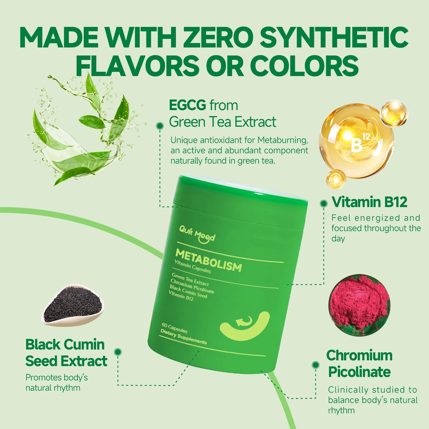 Quit Mood Vitamins Metabolism Vegan Capsules (60)