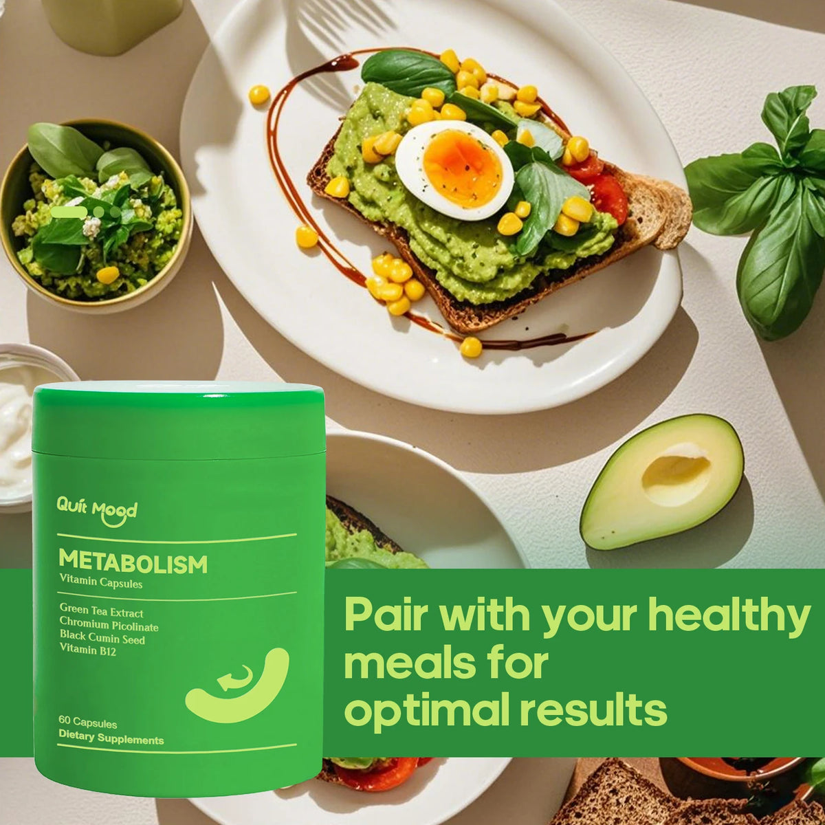 Quit Mood Vitamins Metabolism Vegan Capsules (60)